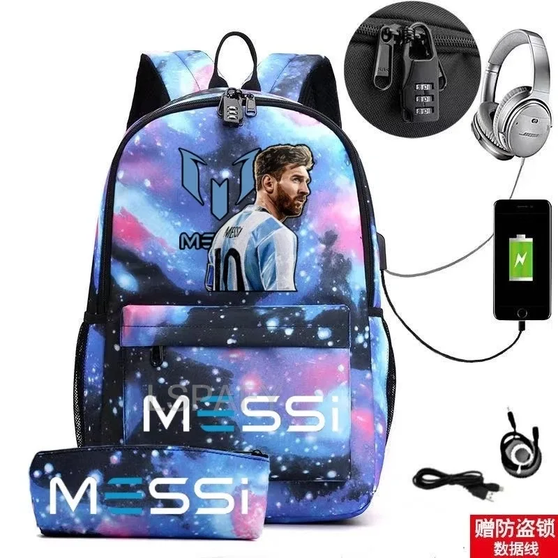 sac à dos messi tendance avec port usb antivol, grande capacité, pour femmes, hommes, adolescents, sacs d'école décontractés pour lycéens, mochilas