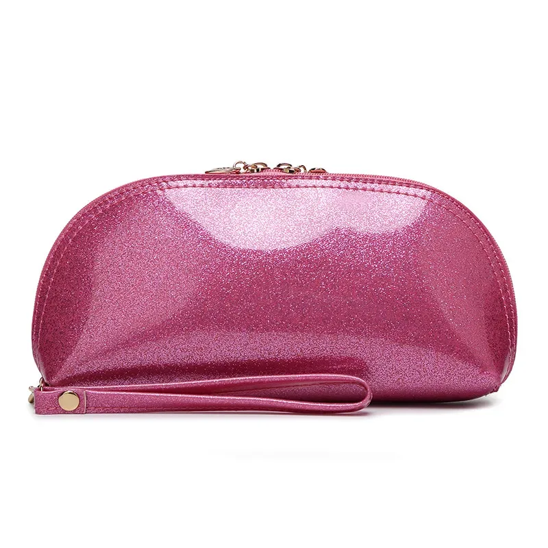 Mode cuir PU Portable petit sac de maquillage fermeture éclair femmes sac cosmétique articles de toilette organisateur femme stockage étuis de maquillage sac à main