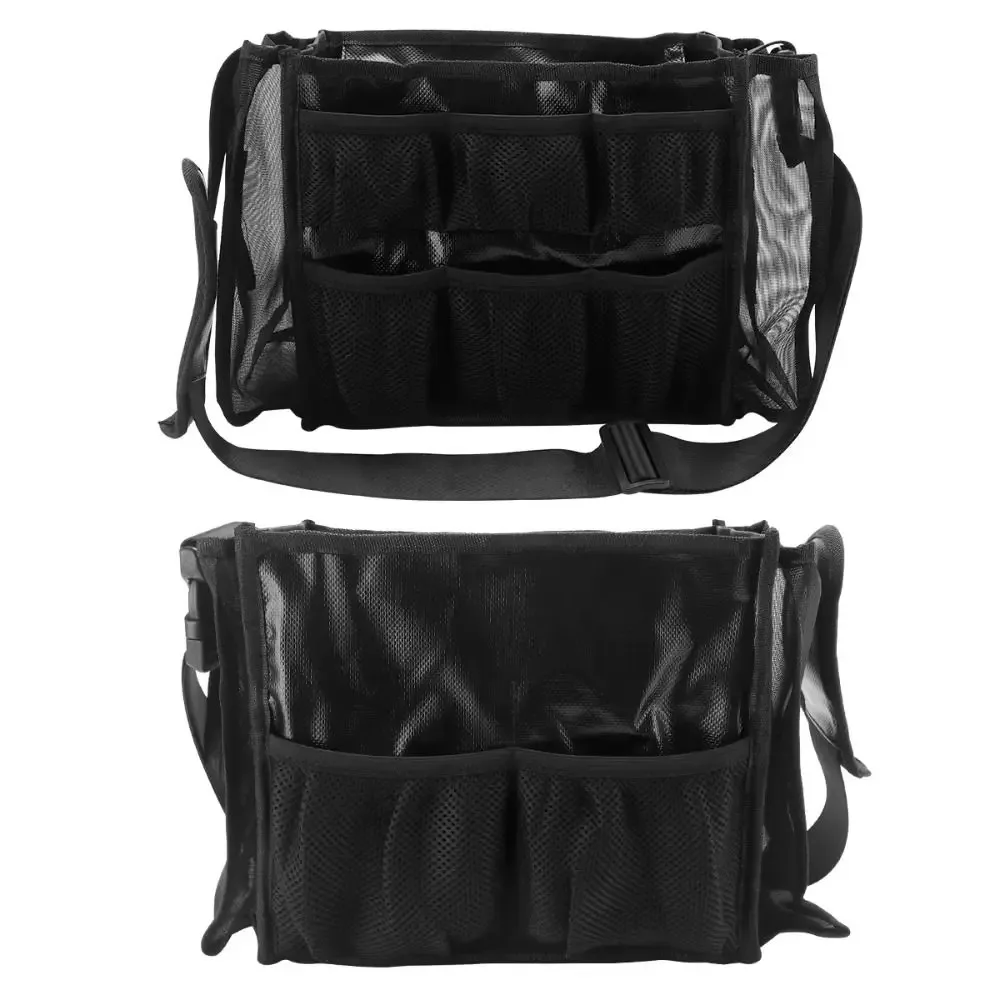 sac de rangement pour pinceaux cosmétiques grande capacité, multifonction, résistant à l'usure, sac de coiffeur, couleur noire, sac de barbier portable décontracté