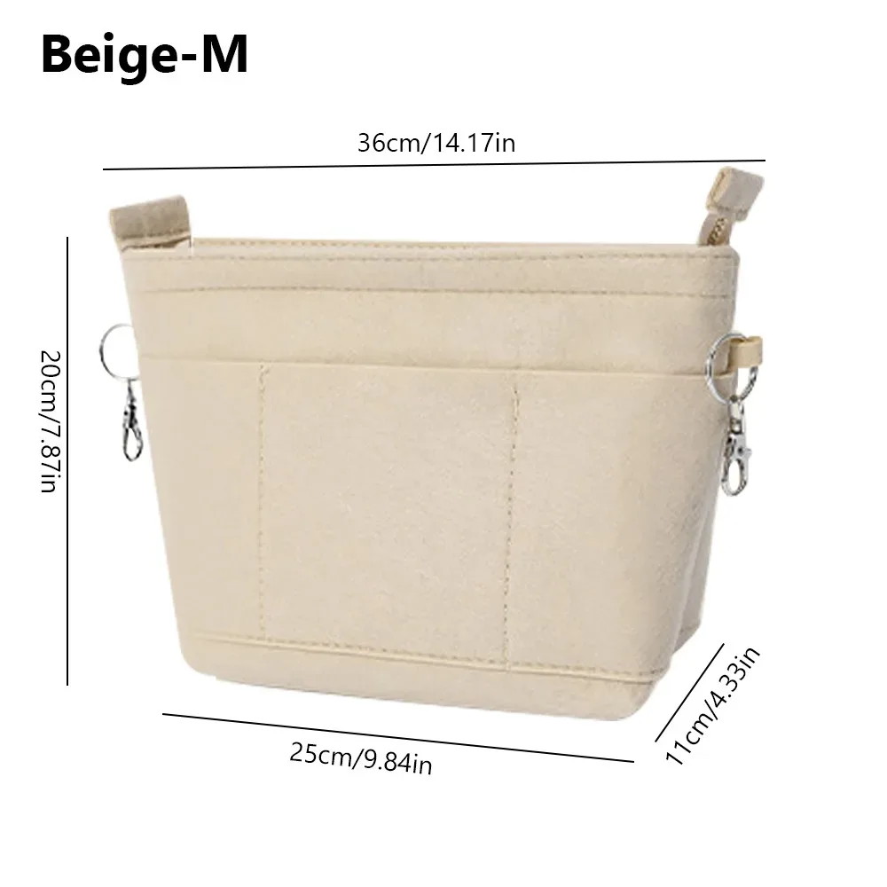 organisateur de sac à main en feutre multi-poches, grande capacité, portable, pour rangement et organisation