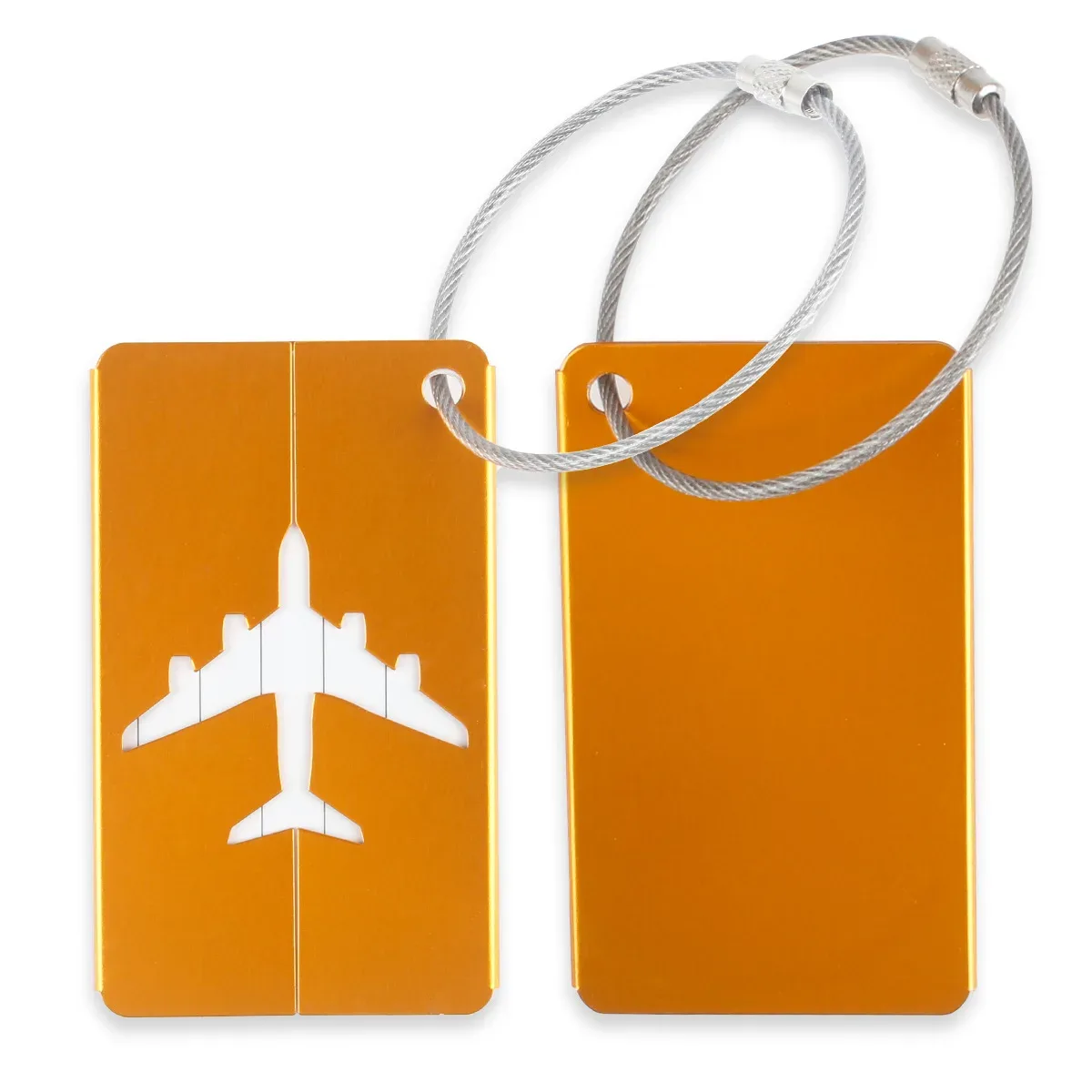 1 pièce étiquette de bagage de voyage en aluminium, porte-étiquette d'adresse pour valise, porte-carte métalli