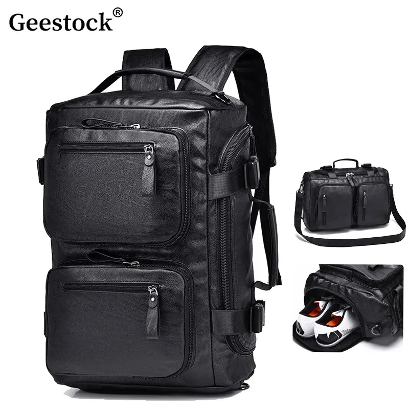 Geestock sac de voyage polyvalent Convertible grande capacité sac à dos sac à bandoulière sac à main décontracté sac à dos de voyage d'affaires