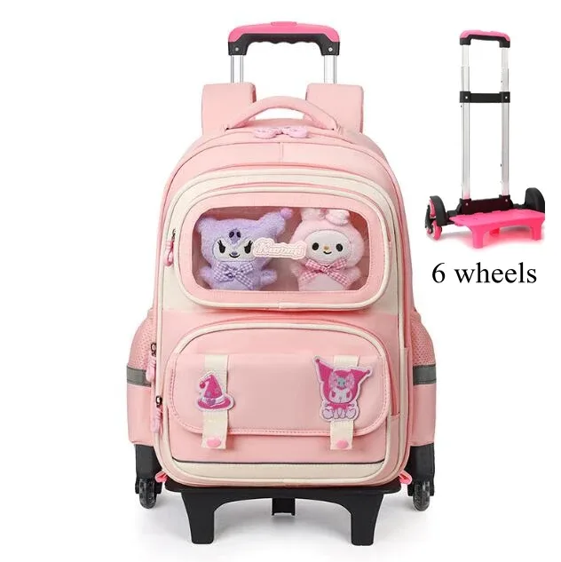 sac à dos à roulettes pour élèves du primaire, cartable à roulettes pour enfants, sac à dos d'école pour filles avec roulettes pour garçons