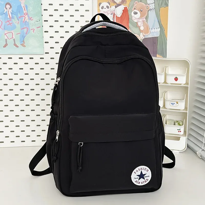 sac à dos décontracté de style universitaire, couleur bonbon, grande capacité, en nylon imperméable, pour l'école, les voyages et les ordinateurs