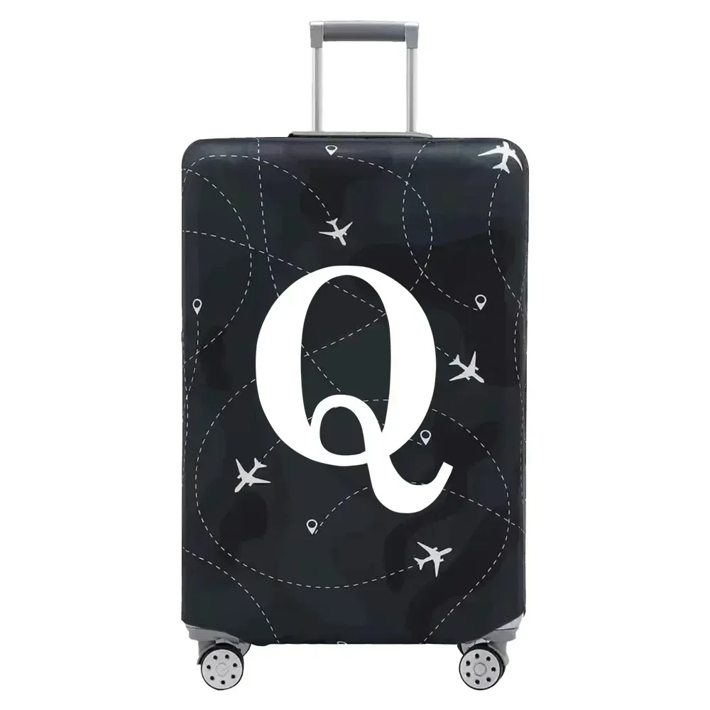 housse de protection pour bagages en tissu extensible, housse anti-poussière, anti-rayures, adaptée aux valises de 18 à 32 pouces, accessoires de voyage avec lettres blanches