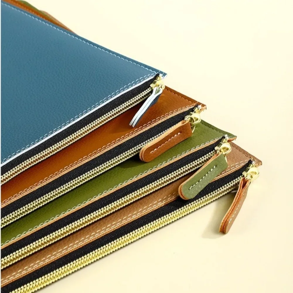 porte-documents en cuir pu a4 avec fermeture éclair, sac à documents imperméable, plusieurs couleurs, mallette d'affaires haut de gamme