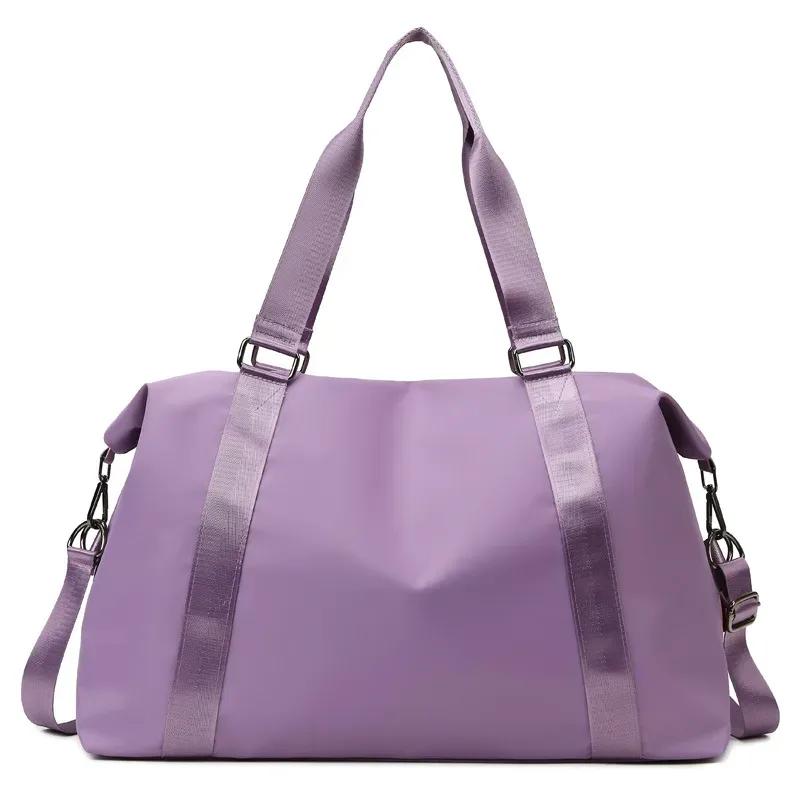 grand sac de voyage pour femmes, fourre-tout multifonctionnel, sacs à main en nylon, sac à bandoulière étanche, poches humides et sèches, sac de sport