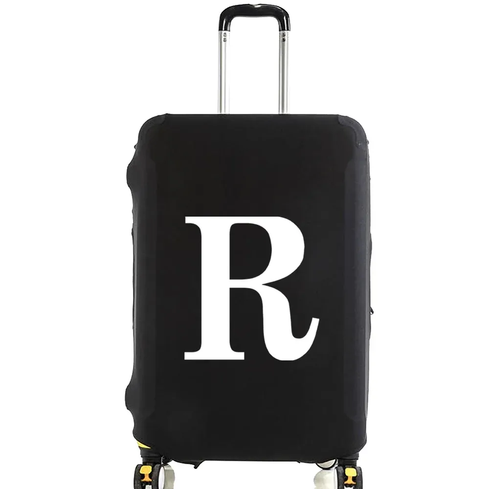 juste de bagage unisexe avec motif de lettre blanche, sacs à poussière élastiques, valise à roulettes, étui à la mode, accessoires de voyage, 18 "-32"