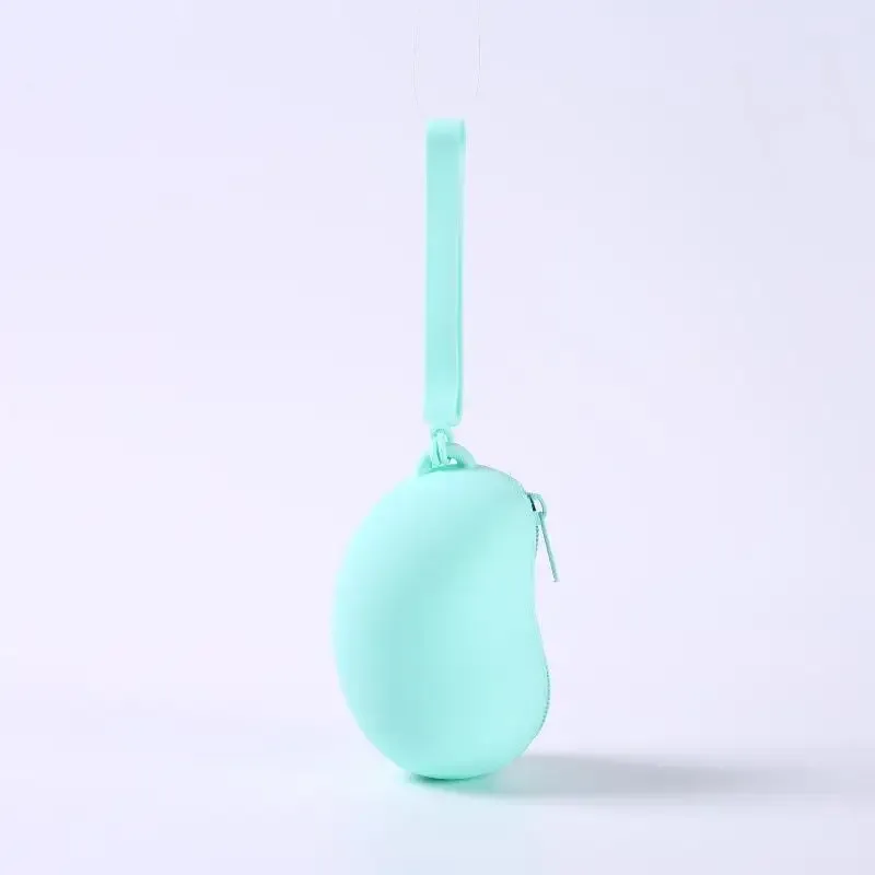 sac de rangement cosmétique en silicone bean, organisateur portable étanche pour écouteurs, câbles de données et porte-monnaie de voyage