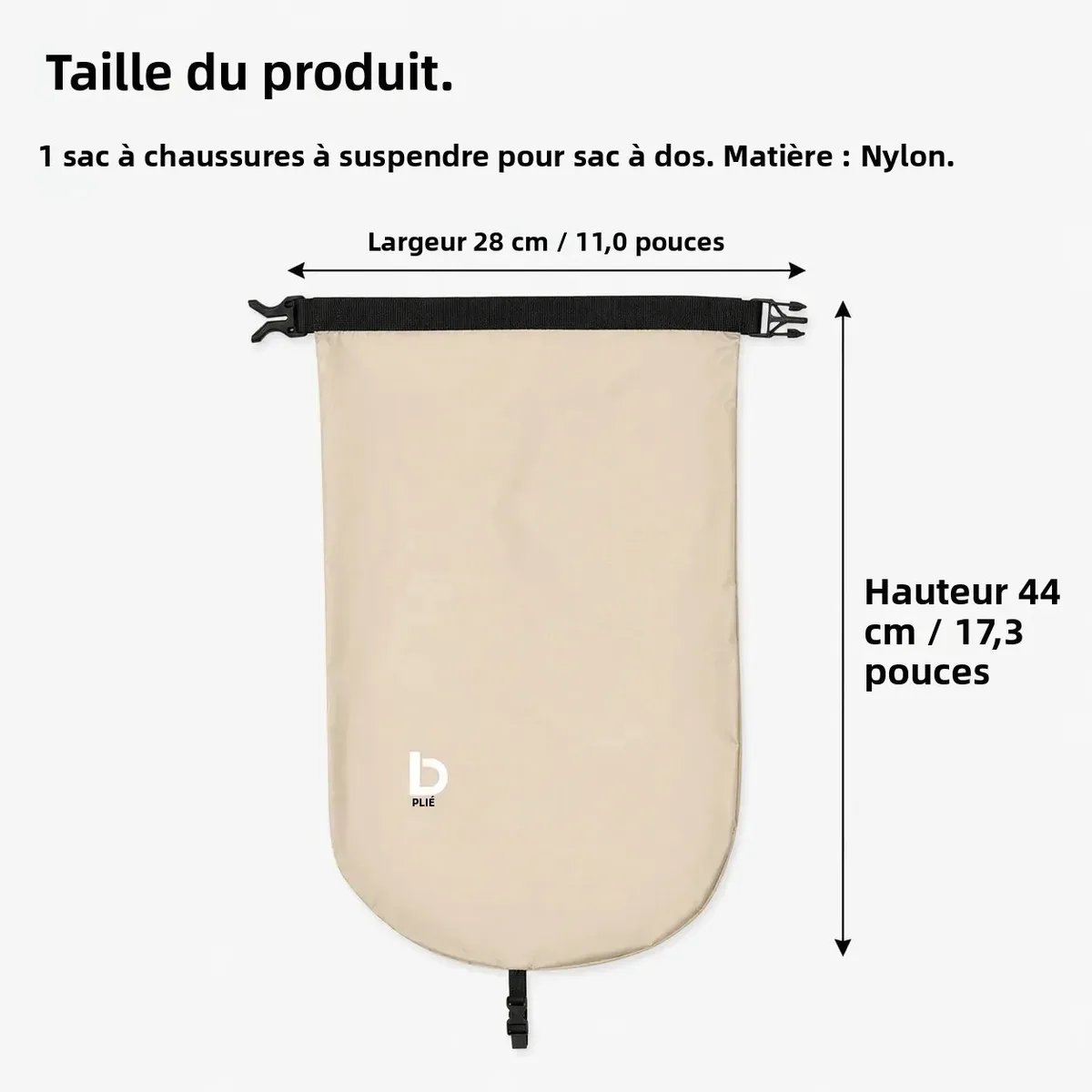 sac à chaussures suspendu en nylon, portable et léger, pochette de rangement externe pour chaussures, pliable, pour voyage, gym, randonnée, extérieur