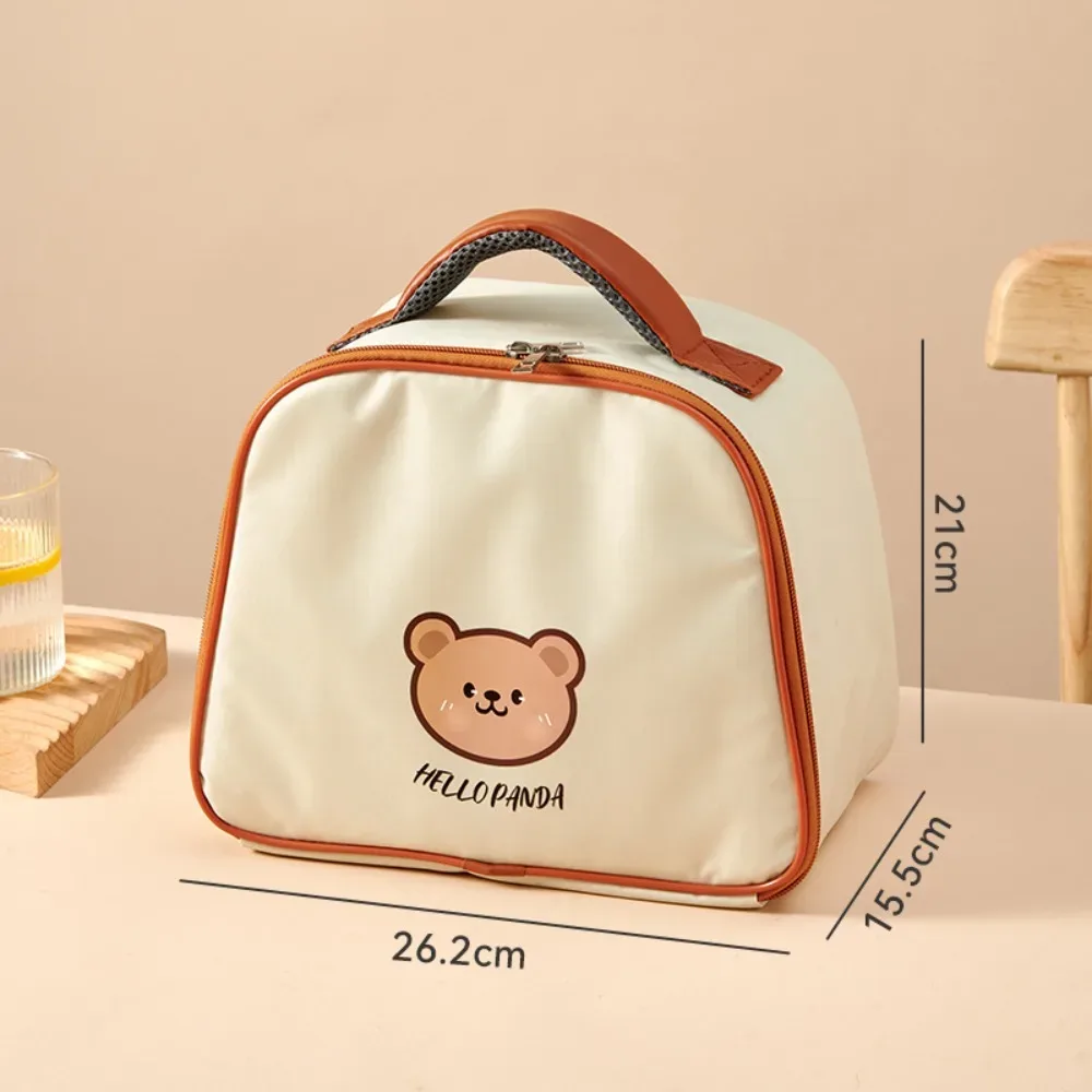 nouvelle sacoche isotherme portable grande capacité motif ours mignon, sac de transport alimentaire thermique, sac isotherme étanche pour étudiants et adultes