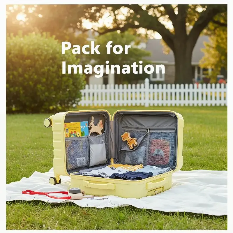 valise à roulettes 20 pouces avec serrure à code, bagage portable pour enfants, voyage et vacances