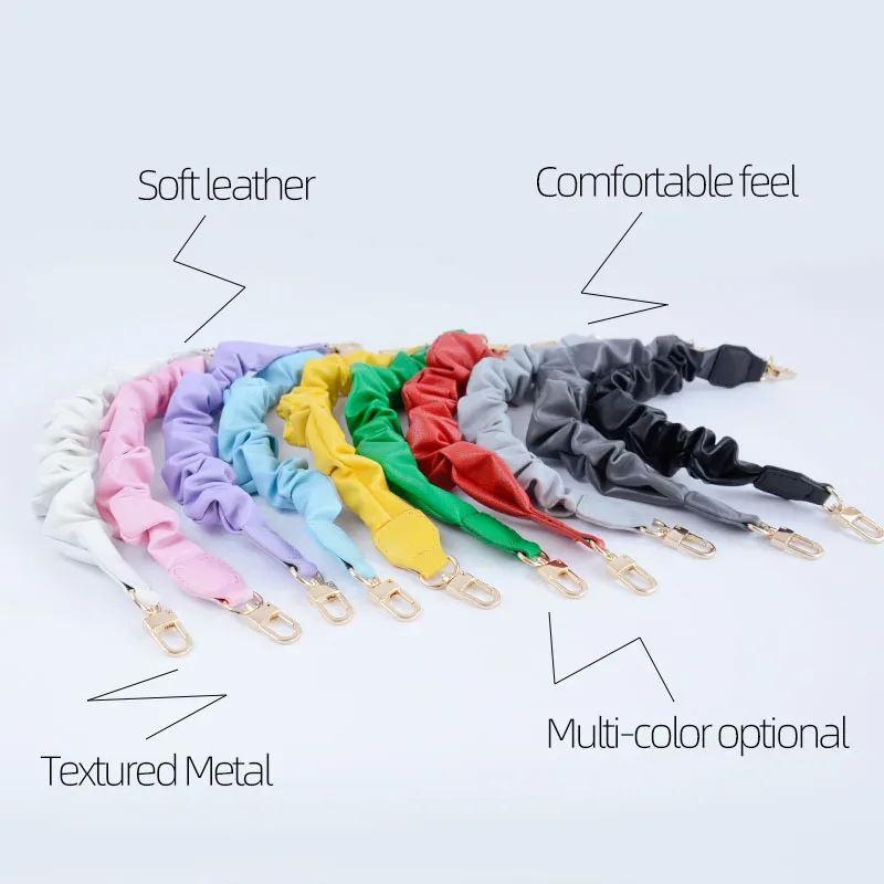 nouveau sac froissé en cuir bretelles plissées courtes longues plis poignées épaule sous les bras sangle remplacements sac à bandoulière accessoires