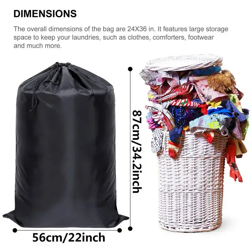 sac à dos imperméable et robuste, noir, taille unique, sac à linge en polyester, camping voyage, grand sac de rangement pour vêtements