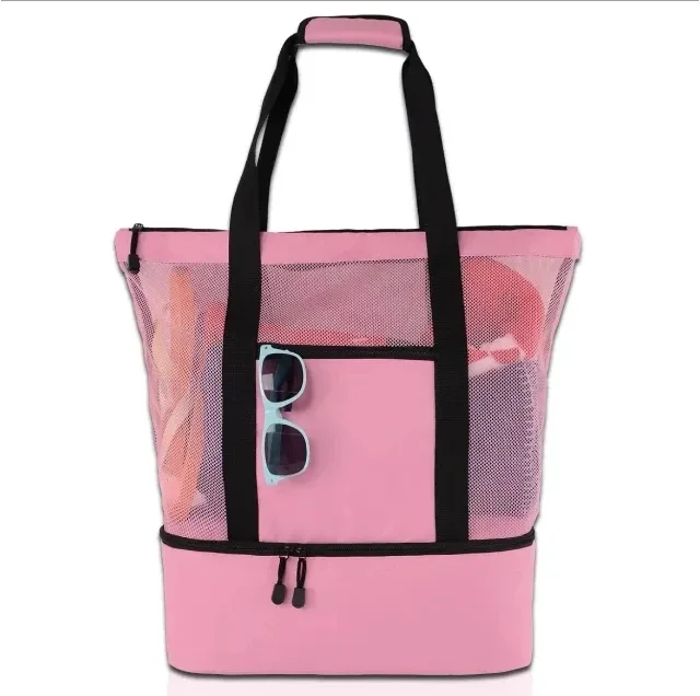 sac à main en maille de plage pour femme, sac de plage de natation pour femme, sac de voyage de grande capacité, sac de rangement portable, sac à main multifonction