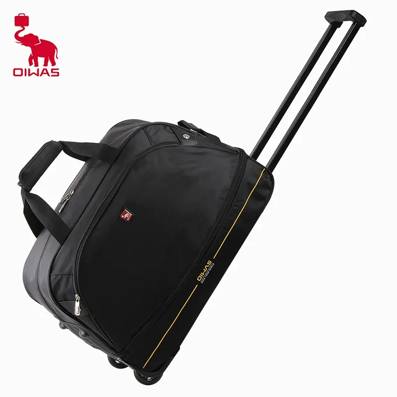 OIWAS Sac de voyage à roulettes pour homme 56L, sac de voyage pliable hydrofuge avec roulettes, bagage à main, sacs de transport avec roulettes, pack d'extension