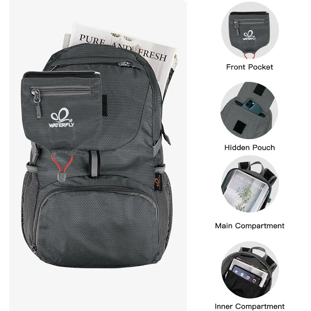 sac à dos pliable ultra léger pour hommes et femmes, sac à dos pliable, sac à dos de jour, camping, sports de plein air, 20l