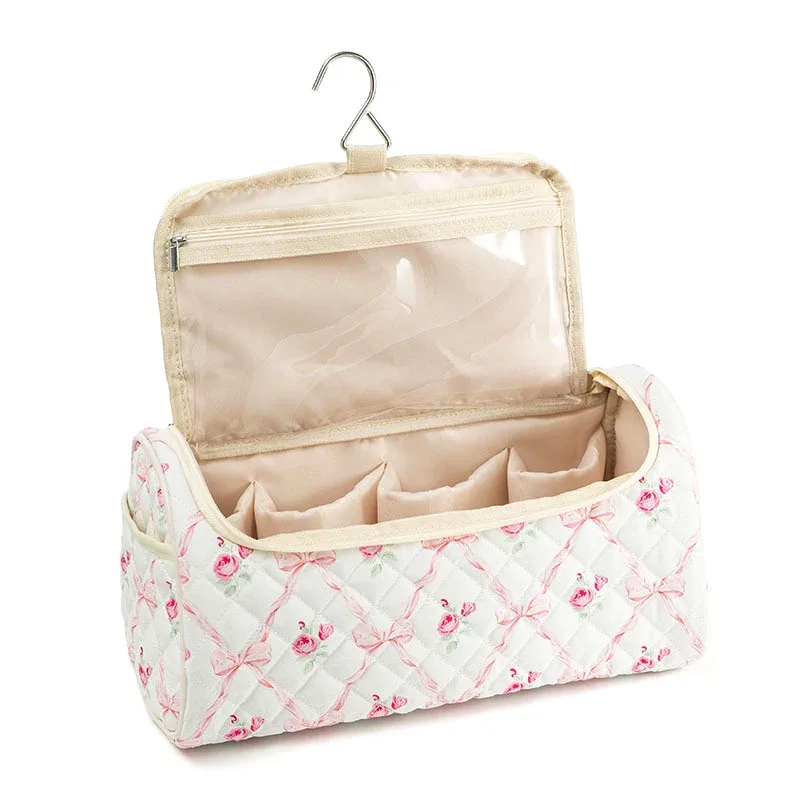 étui de voyage matelassé pour airwrap, sac de voyage pour outils capillaires en coton, sacs de rangement suspendables avec crochet de suspension
