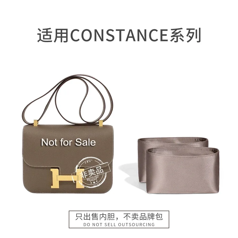 organisateur de sac de haute qualité pour hermes constance, sac de rangement intérieur en satin d'acétate, sac à cosmétiques, sac de doublure, sac de support