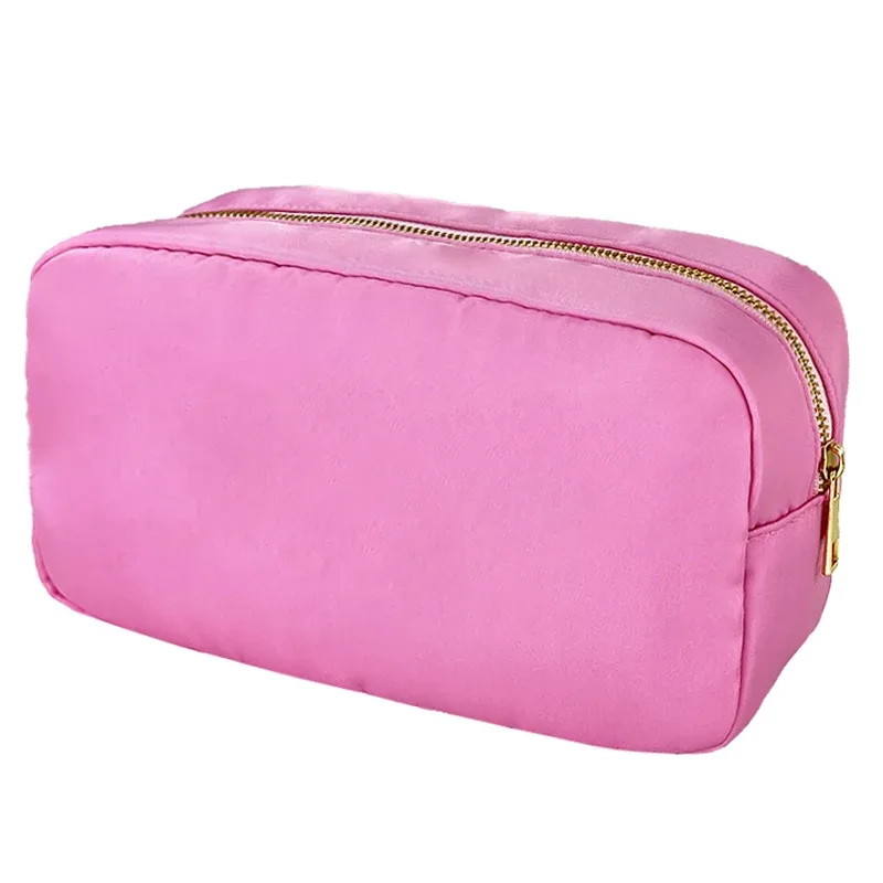 trousse de toilette en nylon personnalisée pour femme et fille, poudres cosmétique de voyage, fermeture éclair, document solide, trousse de maquillage personnalisée, diy
