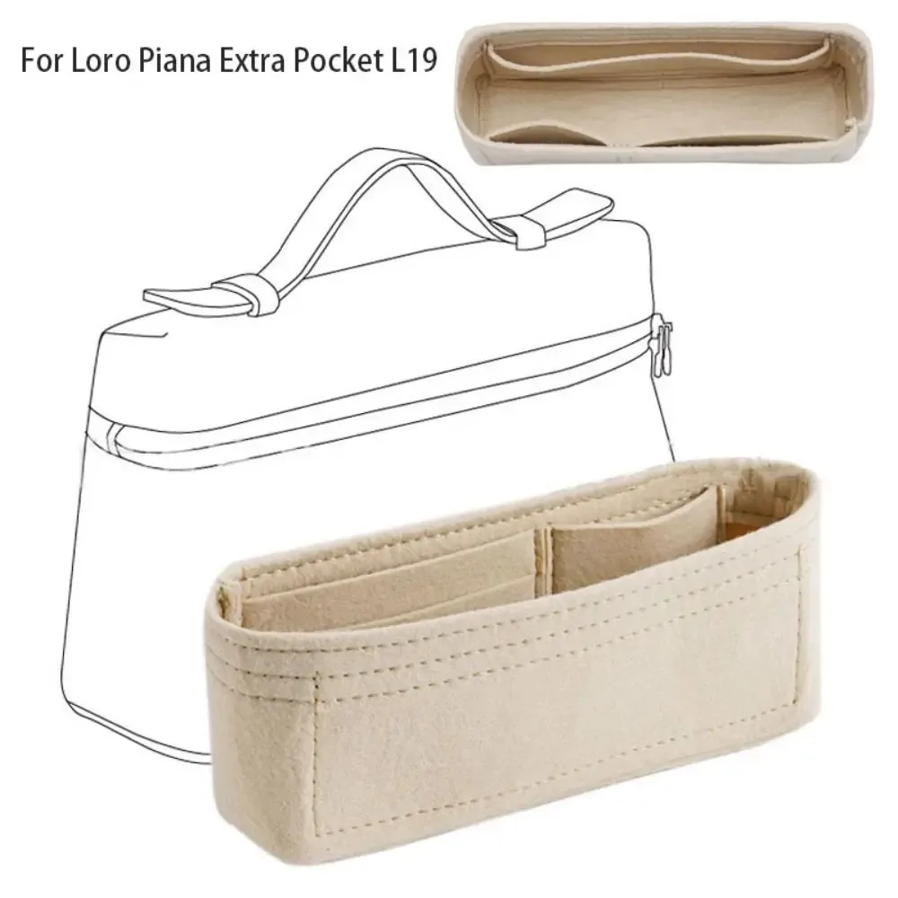 sac à main en feutre, support de sac de rangement, doublure de sac à main, organisateur de sac pour loro piana extra pocket l19 pour marmont