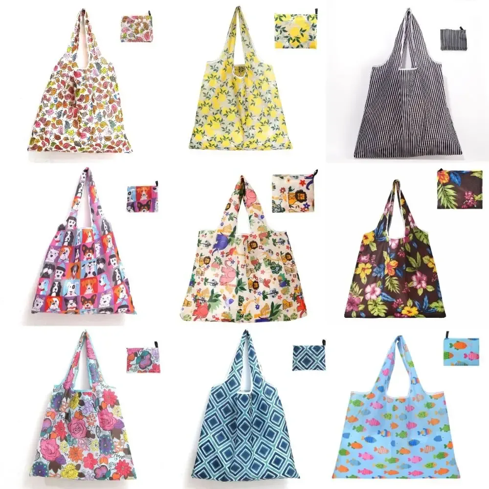 sac de courses pliable grande capacité, lavable, portable, réutilisable, écologique, léger, sac de rangement