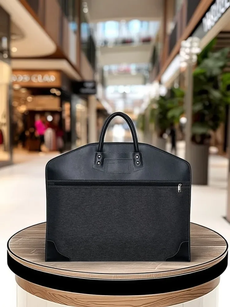 sac à vêtements de costume en cuir pour voyage, housse étanche et anti-poussière, porte-costume d'affaires léger et pliable pour les voyages aériens
