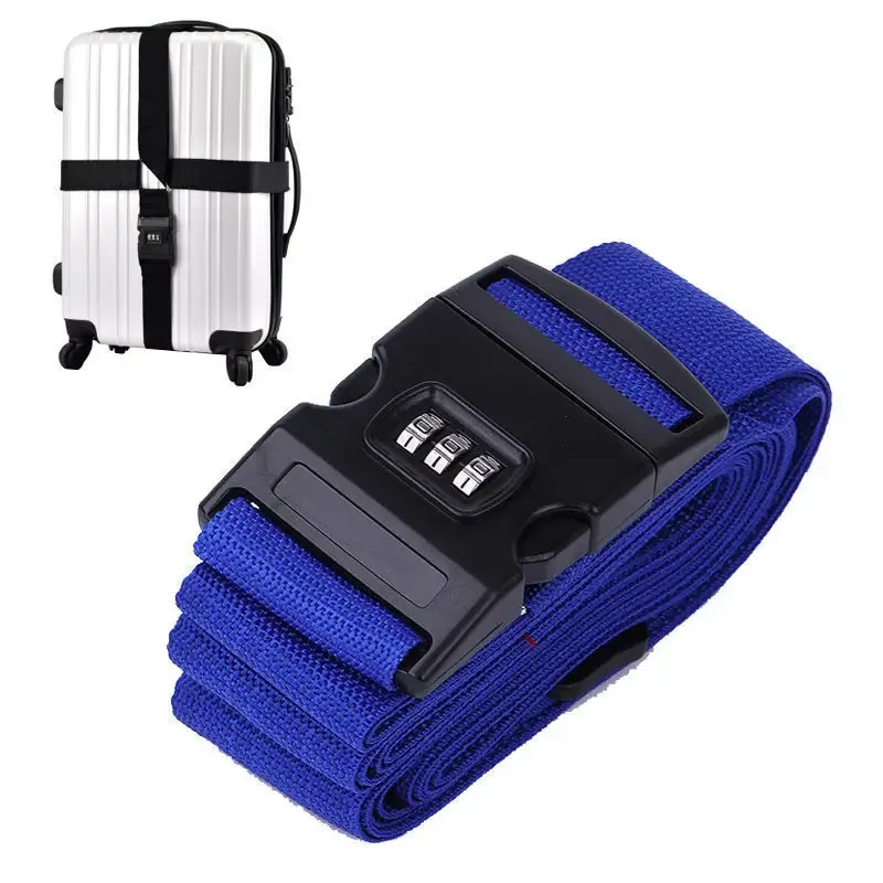 cipher lock ceinture de voyage trolley ceinture de sécurité boîte d'emballage de bagages sangle croisée valise emballage ceinture de sécurité renforcée sangle réglable