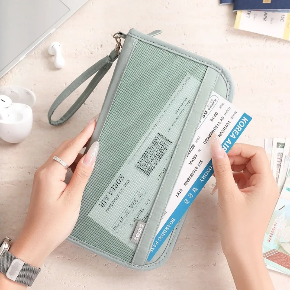 Sac de voyage portable multifonctionnel pour passeports avec blocage RFID, sac de passeports familial, portefeuille de voyage étanche, accessoires de voyage