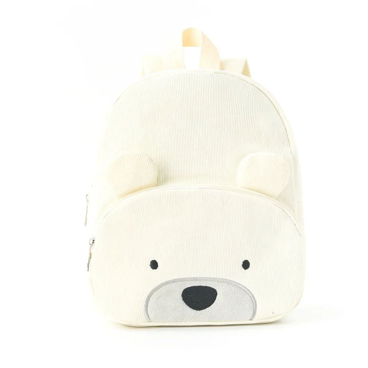 sac à dos en velours côtelé ours de dessin animé personnalisé pour tout-petits, grande capacité, nom brodé, sac en peluche