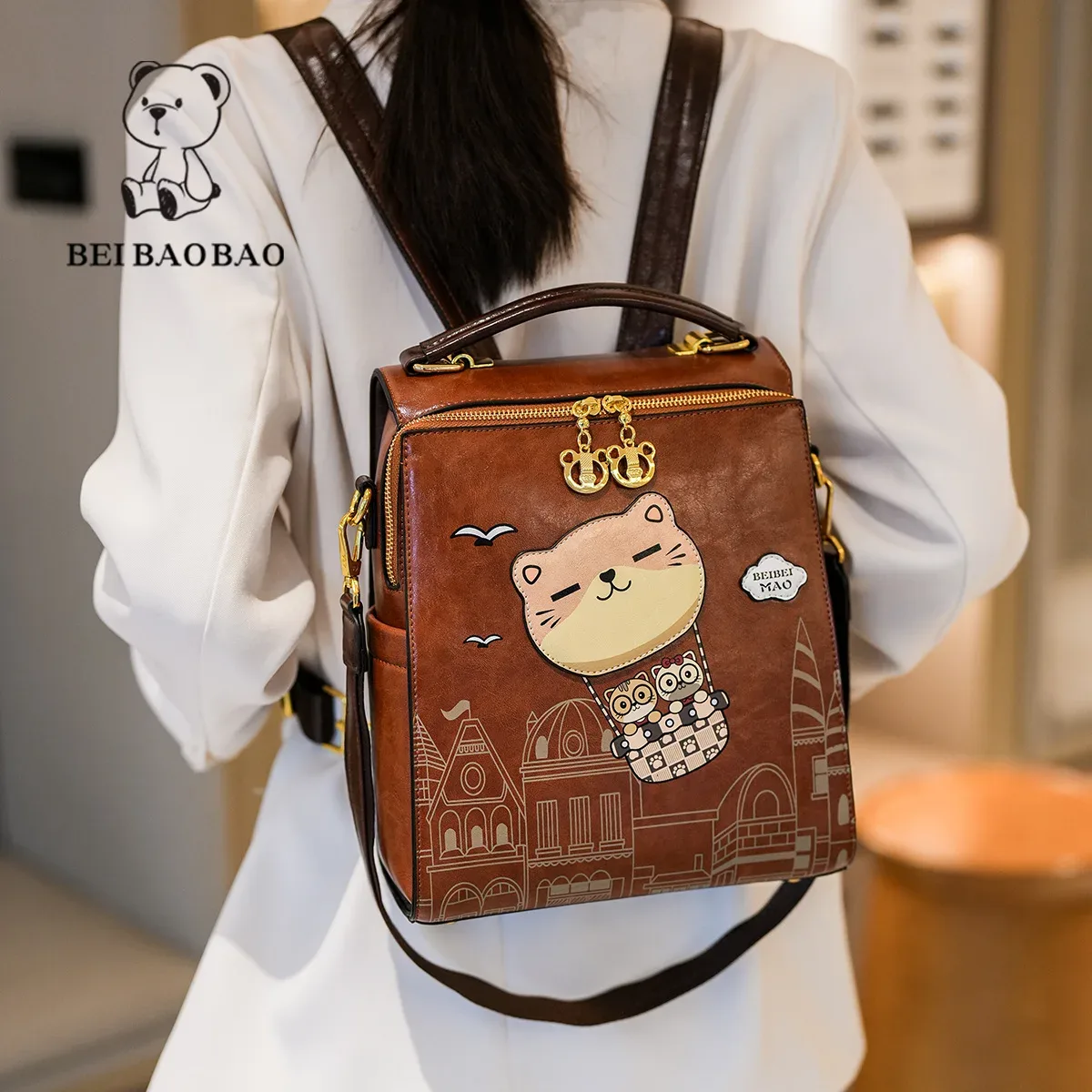 nouveau sac à dos en cuir souple pour femmes sac à dos d'étudiant sac à bandoulière multifonctionnel de haute qualité pour femmes sac de banlieue