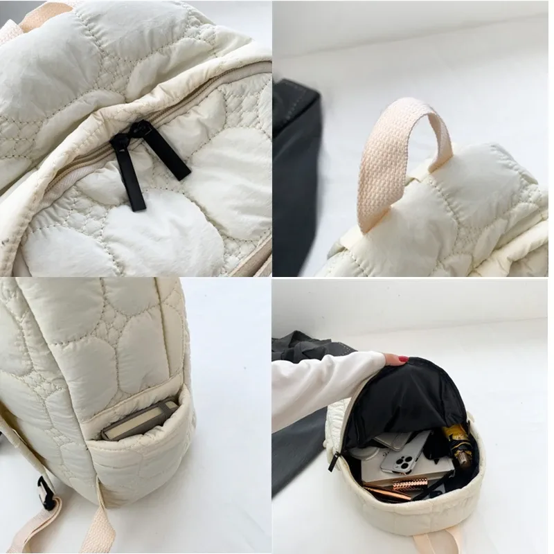 sac à dos ultraléger en coton pour femme, sac à dos scolaire, sac de voyage léger, tendance de la mode, espace chaud vers le bas, hiver