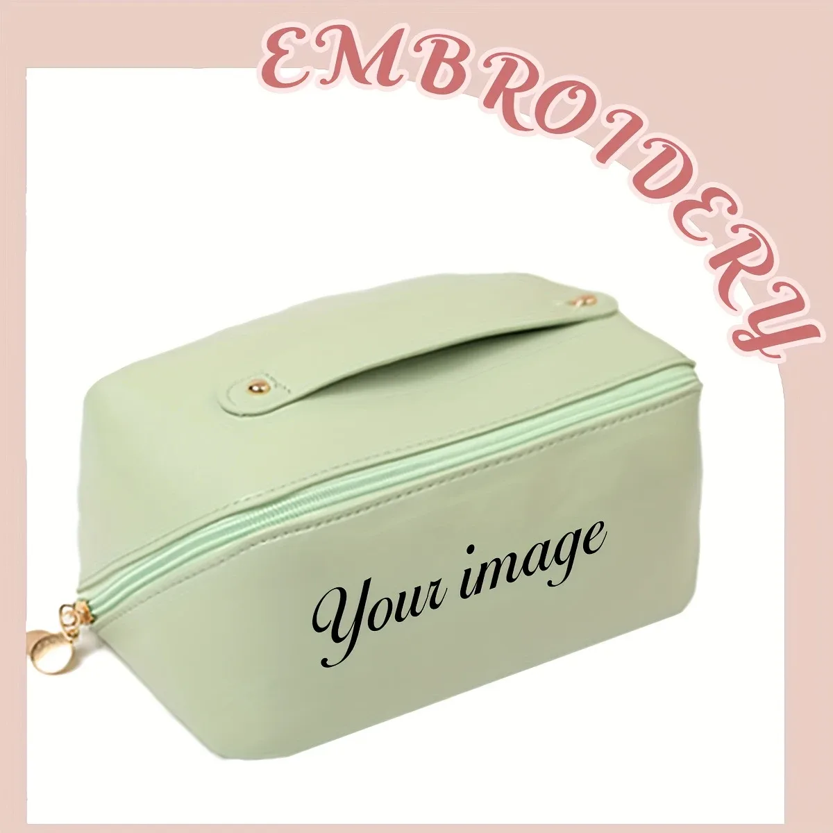 sac de maquillage portable grande capacité personnalisable pour femme, trousse de toilette de voyage, organiseur de cosmétiques, facile et tendance