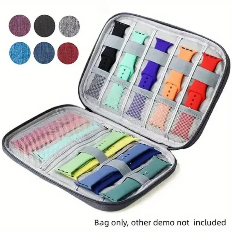 boîte de rangement de montre, boîte de rangement de voyage portable multifonctionnelle adaptée au sac de rangement de sangle, boîte de support de sangle, petit sac