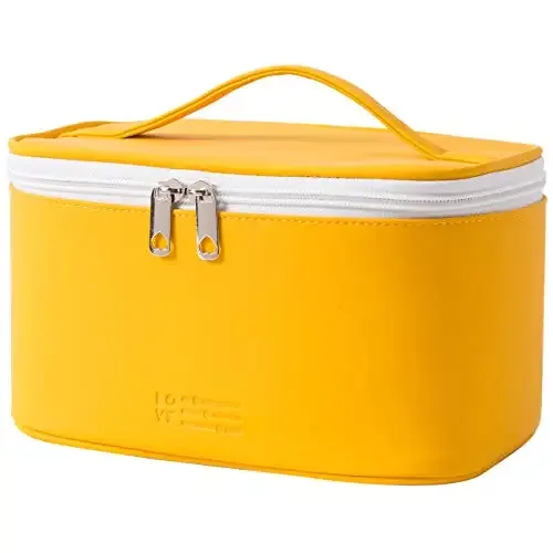 trousse de maquillage personnalisée avec nom brodé, sac cosmétique de voyage portable pour femme, en poudre, cuir pu imperméable, cadeau pour demoiselles d'honneur