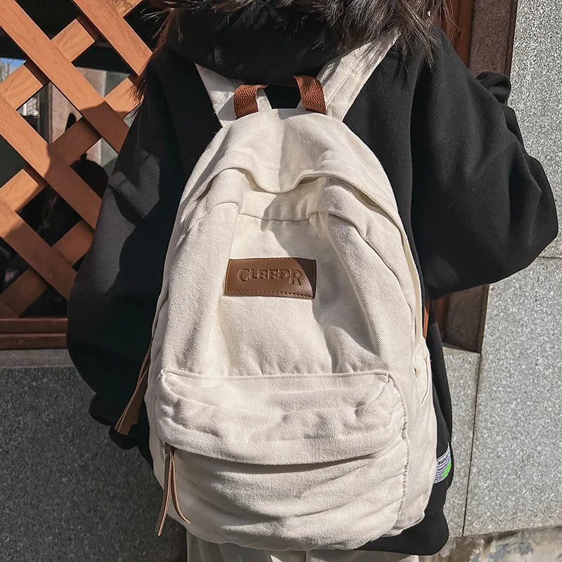 nouveau cool fille garçon toile vert ordinateur portable étudiant sac à la mode femmes hommes collège sac femme sac à dos mâle dame voyage sac à dos mode