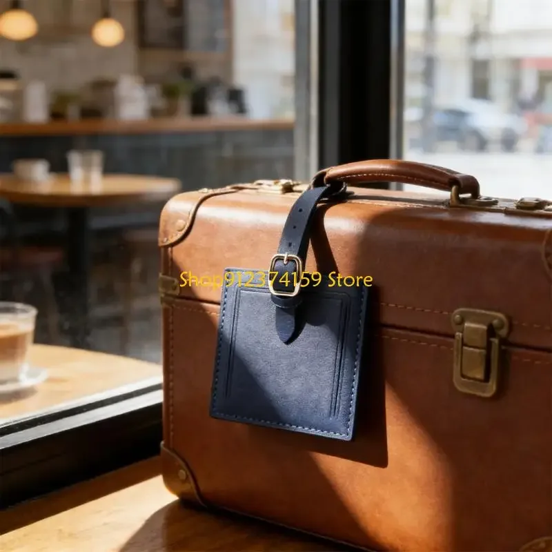 g5ae – étiquettes bagages carrées élégantes en pu, pour valise d'affaires