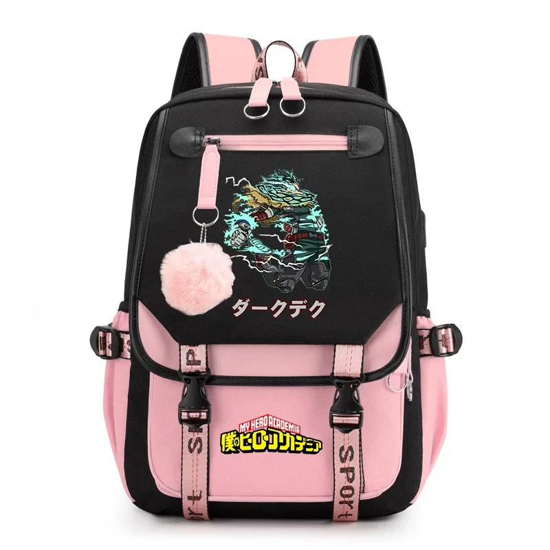 sac à dos d'étudiant imprimé my hero academia, léger et décontracté, pour filles, pour l'école et les voyages