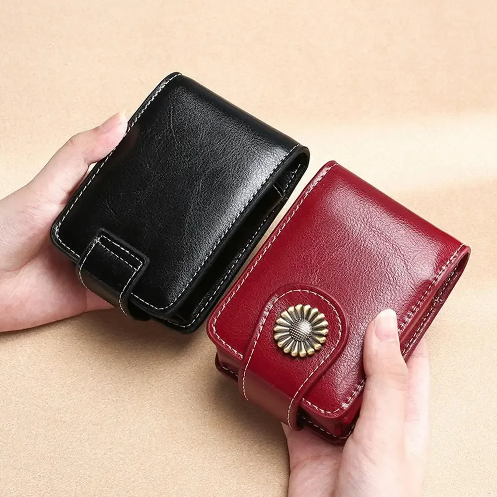 mini sac à rouge à lèvres portable avec miroir, petit sac à cosmétiques avec bouton, mallette de rangement de maquillage pour femmes