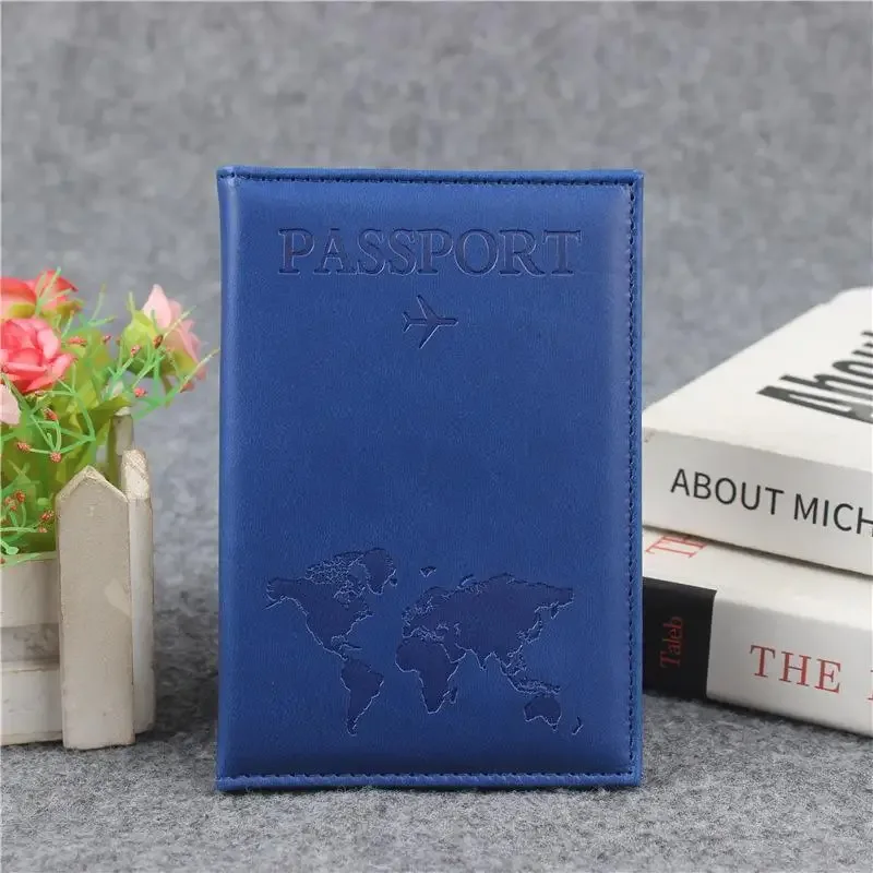porte-passeport en cuir pu, organisateur de documents résistant aux rayures pour hommes et femmes, cadeau de voyage d'anniversaire, 1 pièce