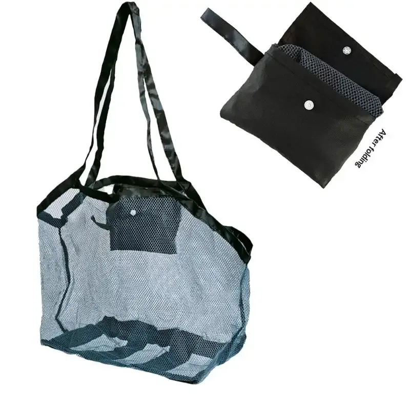 sac de rangement pour jouets de plage pour enfants, sac de rangement pliable et portable en maille pour collecter les outils de fouille du sable, pour les vacances, 1 pièce