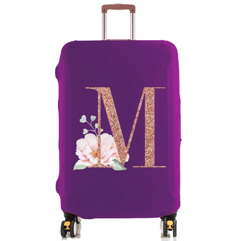 housse de protection pour bagages de 18 à 32 pouces, accessoires de voyage, tissu extensible illimité en or rose, housse anti-poussière, boîtier de chariot