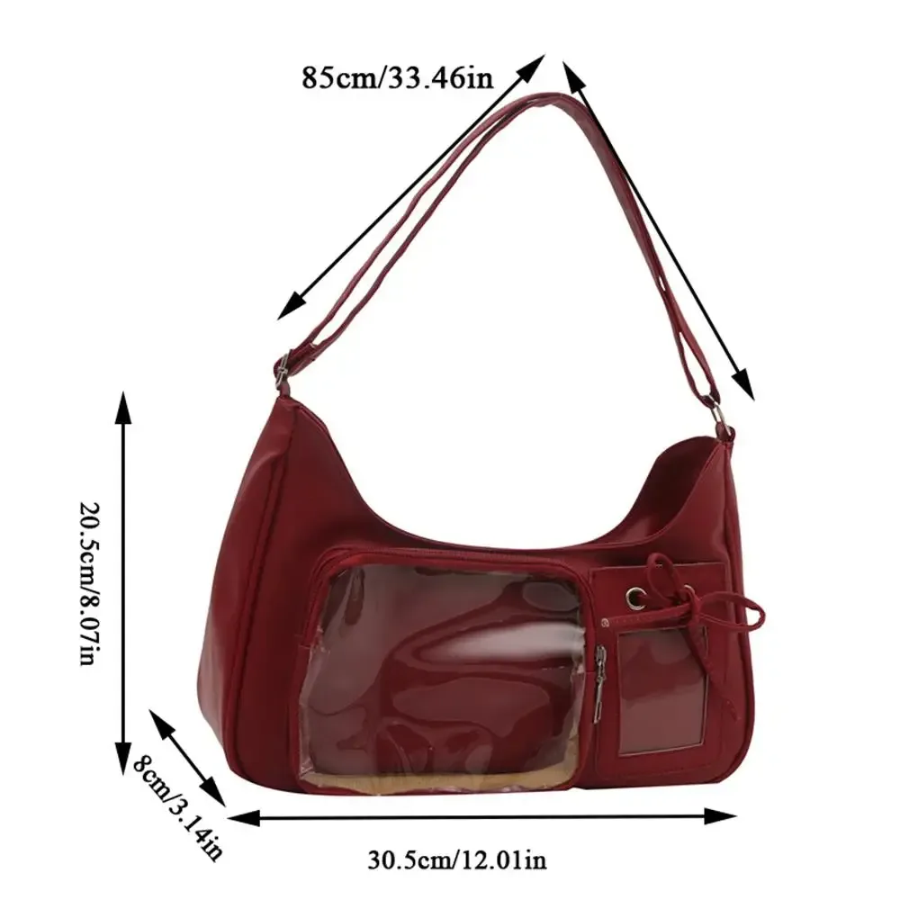 y2k coréen transparent ita sac filles doux lolita jk sac à main mode école sac à bandoulière harajuku anime badge affichage sac fourre-tout