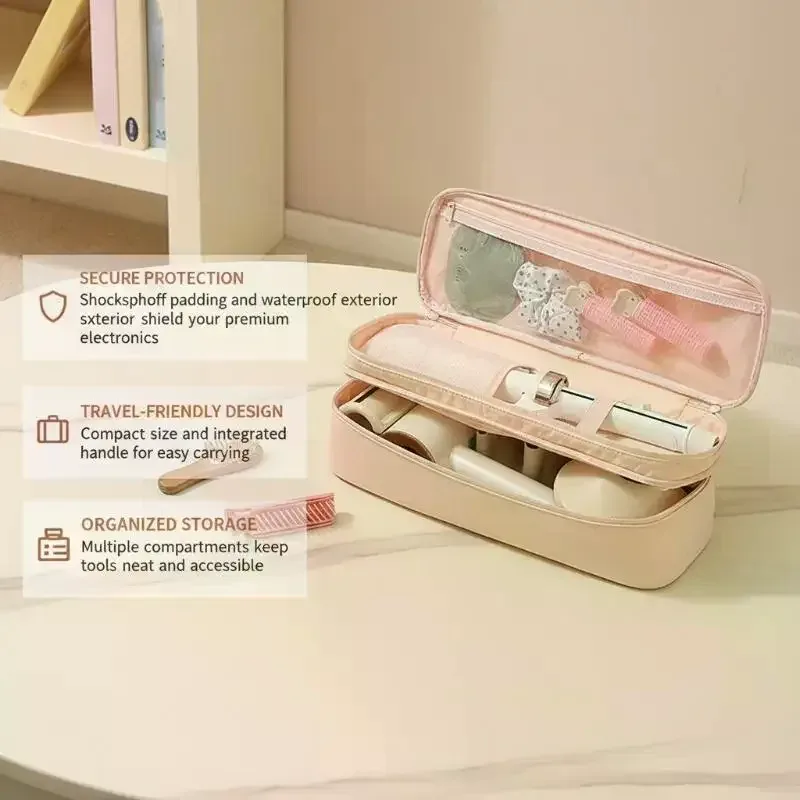 Sac de voyage portable pour sèche-cheveux, grand rangement léger pour outils capillaires, idéal pour les vacances et les voyages d'affaires