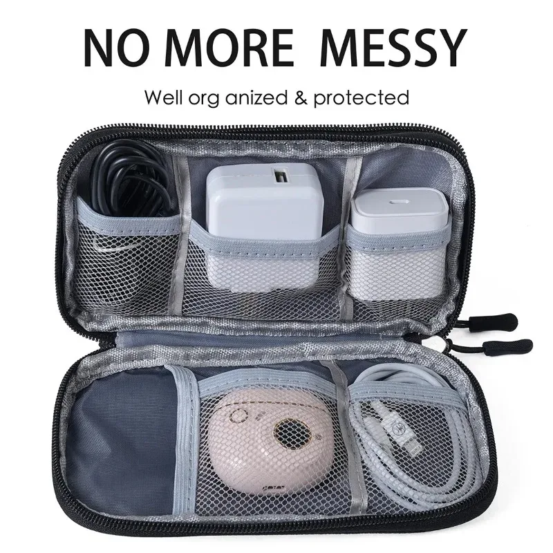 sac de rangement pour câbles de données, étui de transport portable étanche, sac de rangement pour voyage, organiseur pour câbles, cordons et chargeurs usb