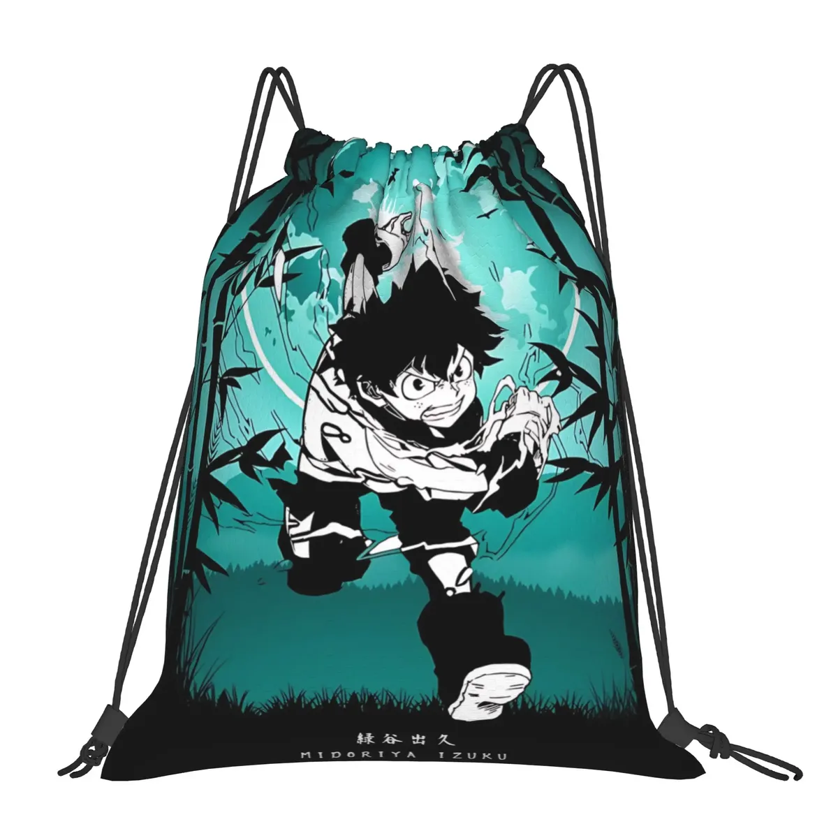 sac à cordon dark deku izuku midoriya my hero academia, sac à dos de rangement pour la gym, sac à chaussures pour l'école, 1 pièce