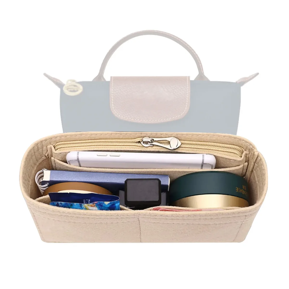sac à main en feutre, sac de rangement, sac à main, organisateur pour longchamp, mini sac à bandoulière