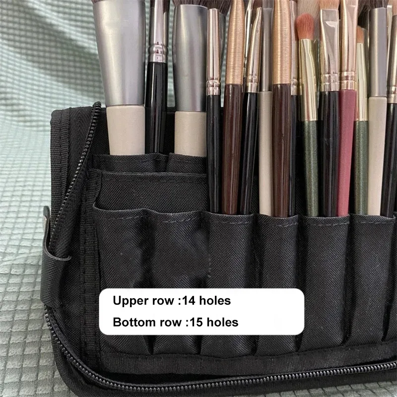 sac à pinceaux de maquillage pliable pour femme, trousse de toilette cosmétique de voyage, outils de beauté, accessoires de lavage, poudres