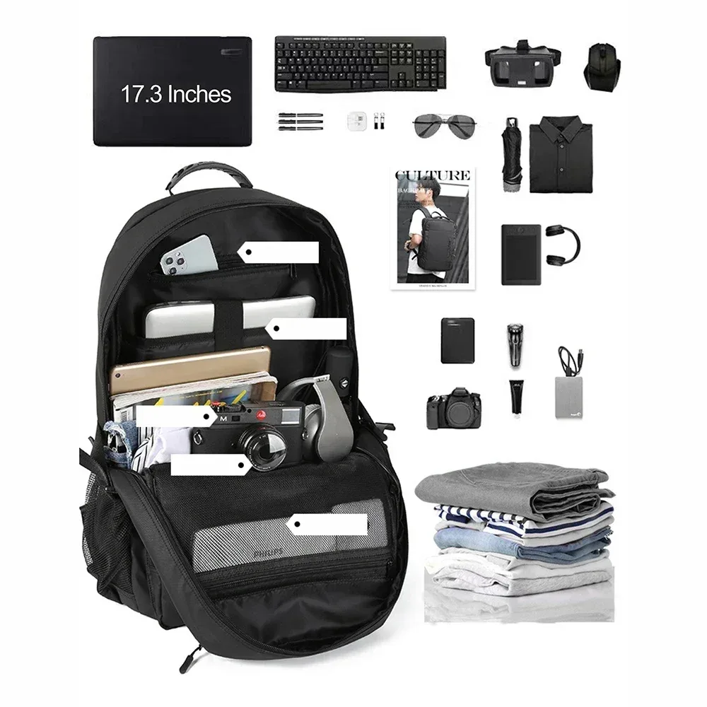 sac à dos de voyage militaire suisse grande capacité étanche usb sac extensible 17.3 pochette d'ordinateur hommes sports de plein air sacs à dos mochila