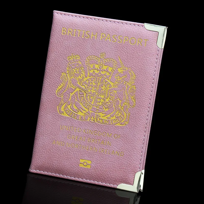 nouveau porte-passeport britannique en cuir avec pieds en cuivre, étui fin en métal pour passeport, portefeuille de voyage, porte-identité